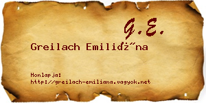 Greilach Emiliána névjegykártya